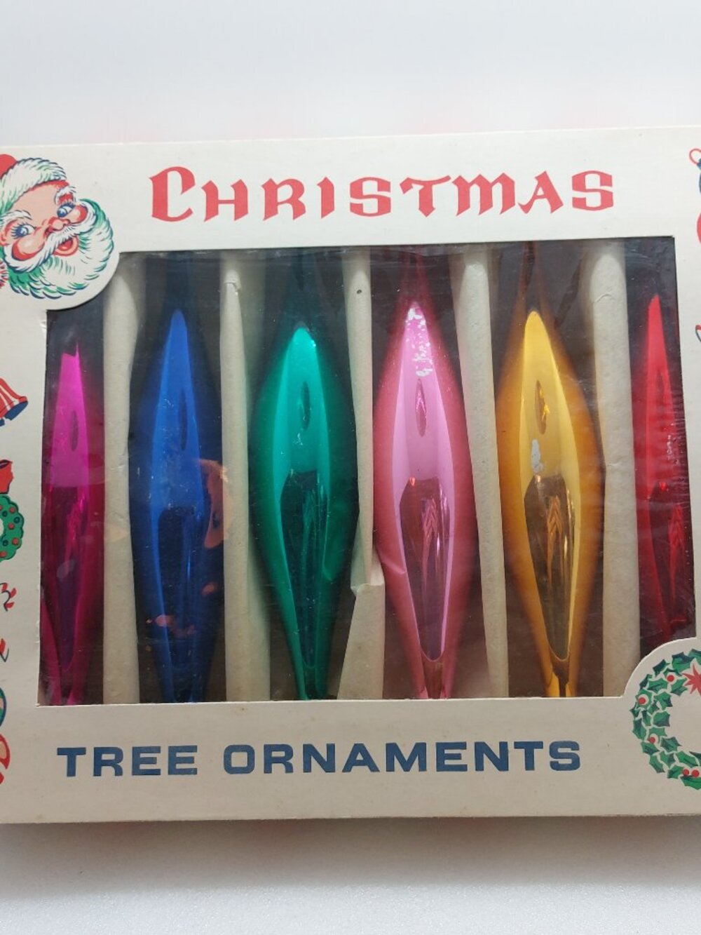Vintage Christmas Tree Ornaments Large 8" Long Icicles In Box Made In Poland